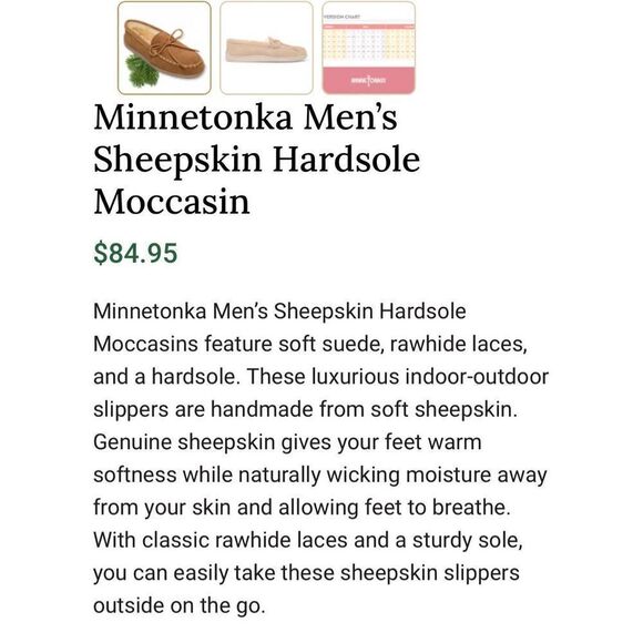Minnetonka Men’s Hard Sole Moccasins - Picture 6 of 7